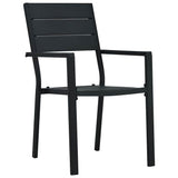 Garden Dining Set 5 pcs Black Powder-Coated Steel 3379145