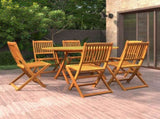 Dining Set Brown Solid acacia wood Medium Foldable Dining Set 3086999