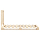 Bed Frame Natural Pine Solid Wood Single Durable Rectangular 3281533