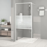 Walk-in Shower Wall White 90x195 cm Clear ESG Glass 152151