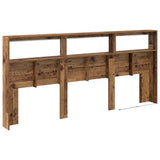 Headboard with Shelf Old Wood 220 x 17 x 102 cm Engineered Wood 886256