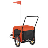 Pet Bike Trailer Orange and Black Oxford Fabric and Iron 94019