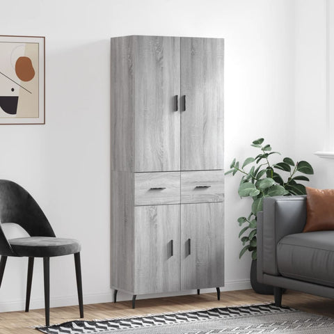 Highboard Grey Sonoma 69.5x34x180 cm Engineered Wood 3198167