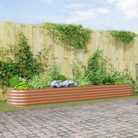 Garden Raised Bed Brown 400 x 80 x 44 cm Steel 42011330