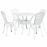 Garden Table Set 5 pcs White Cast Aluminium 3334754
