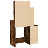 Dressing Table with Cabinet Smoked Oak 80x35x132 cm 848238