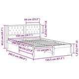 Bed Frame Light Grey 150 x 200 cm Solid Pine Wood 878179