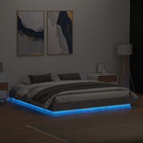Bed Frame with LED without Mattress Concrete Grey 200x200 cm 3209768
