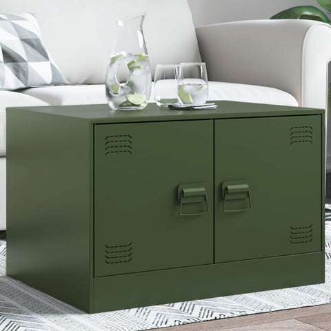 ZNTS Coffee Table Olive Green 67x50x44 cm Steel 841731