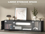 TV Stand Cabinet, Marble Effect TV Unit for up to 55" TVs with Glass Shelf and Storage Cabinet, T3398P377867