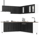 ZNTS 11 Piece Kitchen Cabinet Set Porto Black Engineered Wood 3314932