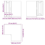 Kitchen Wall Corner Cabinet Porto White Engineered Wood 854097