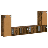 TV Cabinet Set 4 pcs Smoked Oak Engineered Wood 3409119