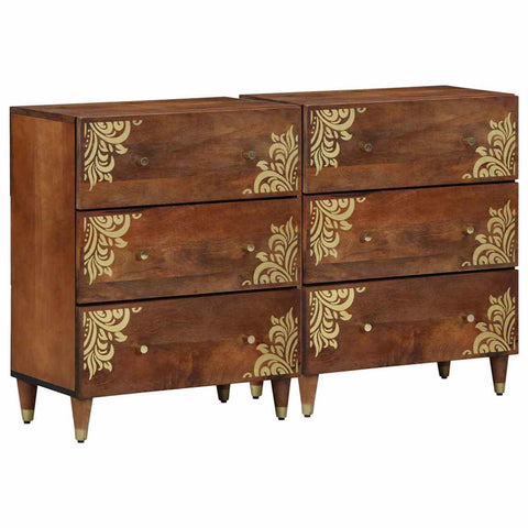 Sideboard 2 pcs Honey brown 60 x 33.5 x 75 cm Solid Mango wood 3310145