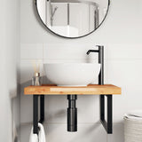 Basin Shelf Wall Mounted Steel and Solid Wood Acacia 3302885