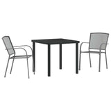 Garden Dining Set 3 pcs Anthracite Powder-Coated Steel 3379282