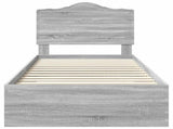 Bed Frame with Drawer Grey Sonoma 90 x 200 cm Engineered Wood 3413653