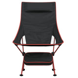 ZNTS Foldable Camping Chairs 2 pcs Black Oxford Fabric and Aluminium 366546