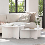 Coffee Table 2 pcs White Solid pine wood 873536