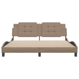 Bed Frame without Mattress "Zadar" Cappuccino 180x200 cm Super King Faux Leather 3208202