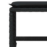 Garden Stools with Cushions 4 pcs Black 41x41x36 cm Poly Rattan 365049
