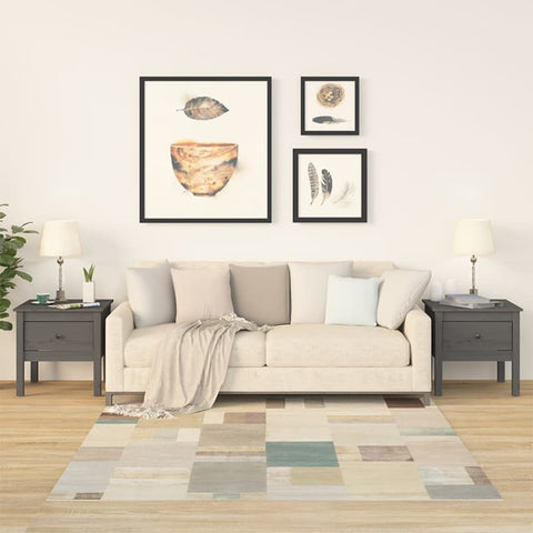 Side Tables 2 pcs Grey 50x50x49 cm Solid Wood Pine 813799