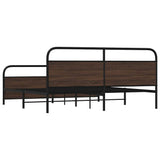 Metal Bed Frame without Mattress Brown Oak 200x200 cm 3318668