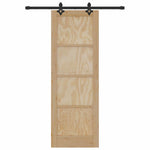 Sliding Door Set Manual Natural and black 73.5 x 211 cm 3333608