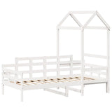Day Bed with Roof without Mattress White 80x200 cm Solid Wood 3282303