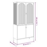 Highboard Black 90x40x180 cm Glass and Steel 353000