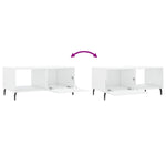 ZNTS Coffee Table High Gloss White 90x50x40 cm Engineered Wood 829230