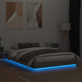 Bed Frame with LED without Mattress Grey Sonoma 140x200 cm 3209798