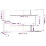 8 Piece TV Cabinet Set White Engineered Wood 3114286