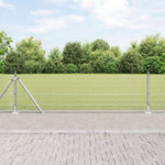 ZNTS Fence Post Set 10 x 0.5 m Set of 2 Galvanised Steel Fence Post Set 3352269