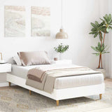 Bed Frame No Mattress White 90x190 cm Single Engineered Wood 861084