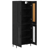 Highboard 2 pcs Black Oak Engineered Wood 3403188