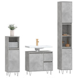 3 Piece Bathroom Furniture Set Concrete Grey Engineered Wood 3190225