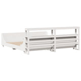 Bed Frame without Mattress White 200x200 cm Solid Wood Pine 3306448