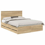 Bed Frame with Drawer Sonoma Oak 150 x 200 cm Engineer Wood 3411105
