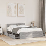 Bed Frame with Headboard without Mattress Grey Sonoma 120x190 cm Small Double 3295609