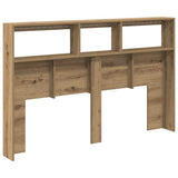 Headboard Cabinet with LED Artisan Oak 160x17x102 cm 863132