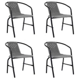Garden Chair Set of 4 Black Plastic rattan, steel Standard 312495