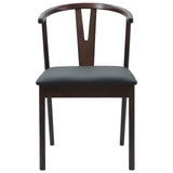 Dining Chair 2 pcs Light Brown and Black Solid Rubber Wood 42020403