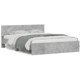 Bed Frame Concrete grey Engineered wood, Plywood King Size 3207605