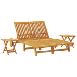 Sun Lounger Reclining Brown Solid Acacia Wood 3407698