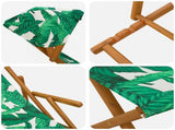 Deck Chair 4 pcs 3 Position Solid Eucalyptus Wood Leaf Pattern 3407805