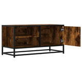 TV Cabinet Smoked Oak 80x34.5x40 cm Engineered Wood and Metal 848821
