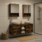 Bathroom Cabinet Set 5 pcs Smoked Oak Engineered Wood 3406683