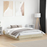 Bed Frame with LED without Mattress Sonoma Oak 120x190 cm Small Double 3209823