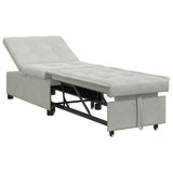 Sofa Bed Light Grey 194 x 67 x 82 cm Velvet 42008594